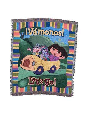 Dora The Explorer Vamonos Lets Go! Tapestry Throw Blanket 47x56